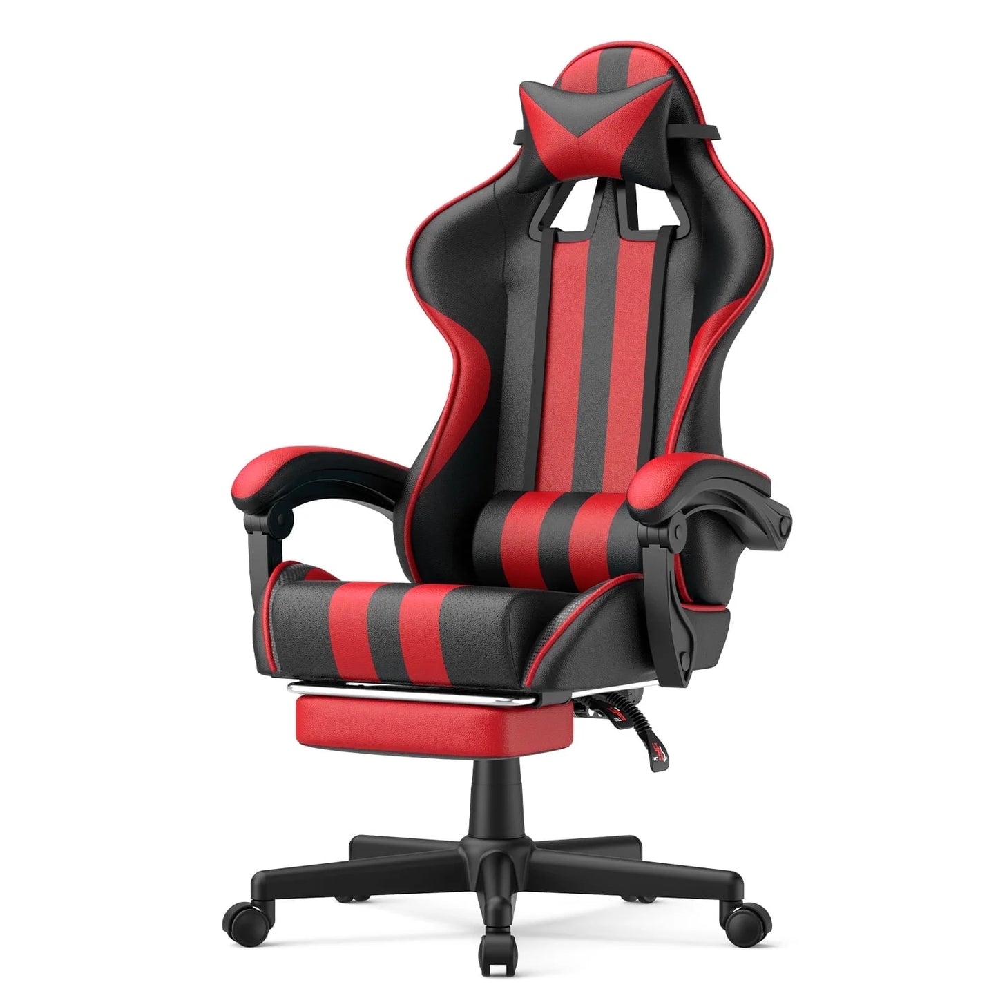 SOONTRANS Ergonomic High Back Gaming Chair with Footrest & Massage Lumbar Pillow, Green