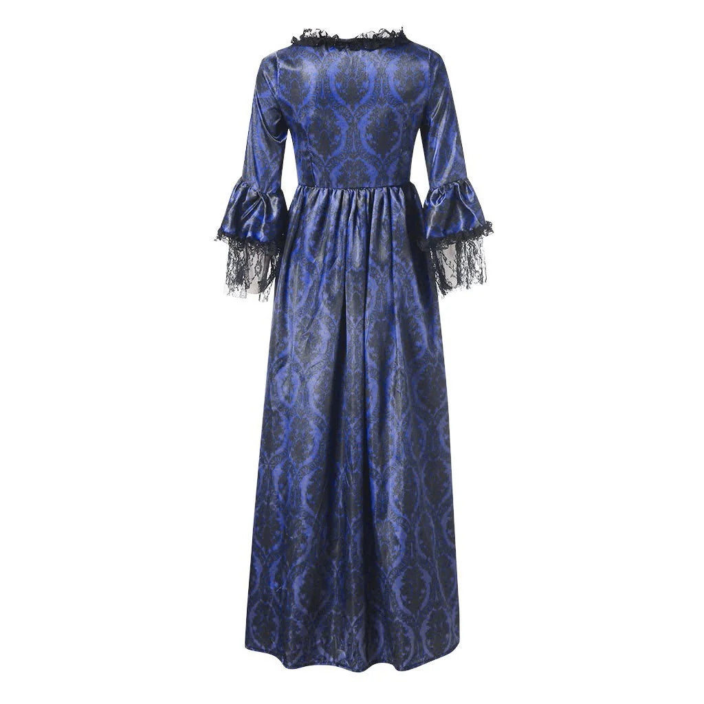 Prime Day Deals 2025 Clearance Women'S Royal Renaissance Dress plus Size Retro Victorian Costumes Medieval Dresses Floor Length Dress