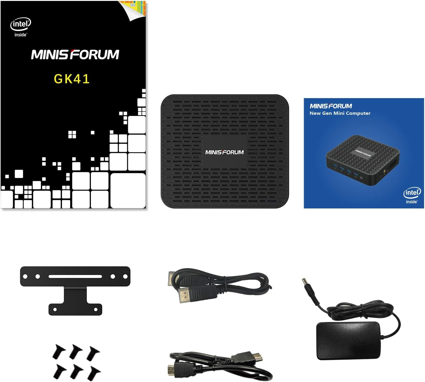 Mini PC GK41 Mini Desktop Computers 8GB DDR4 128GB SSD Intel Celeron J4125 Processor Dual LAN Mini PC, Digital Mic, Business Small PC 4K Hdmi/Displayport HTPC, Dual Band Wi-Fi Micro PC