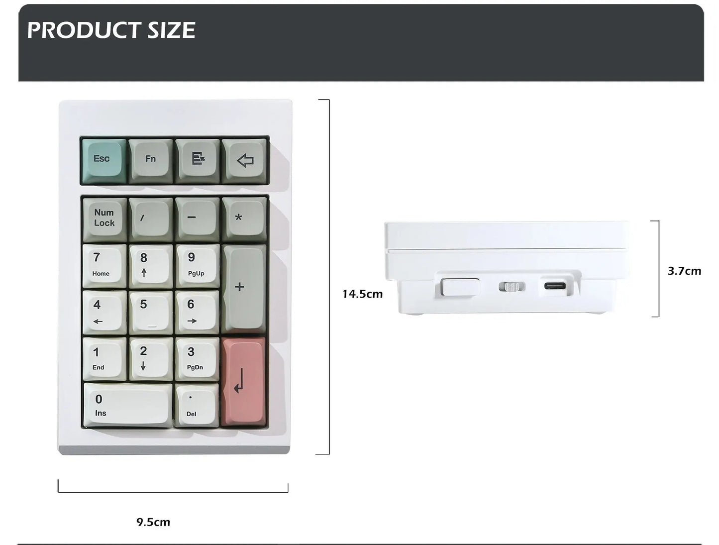 LMK21 Bluetooth Wireless Keyboard Kit via Programmable Gasket Hot Swappable Number Pad for E-Sport/Mac/Win