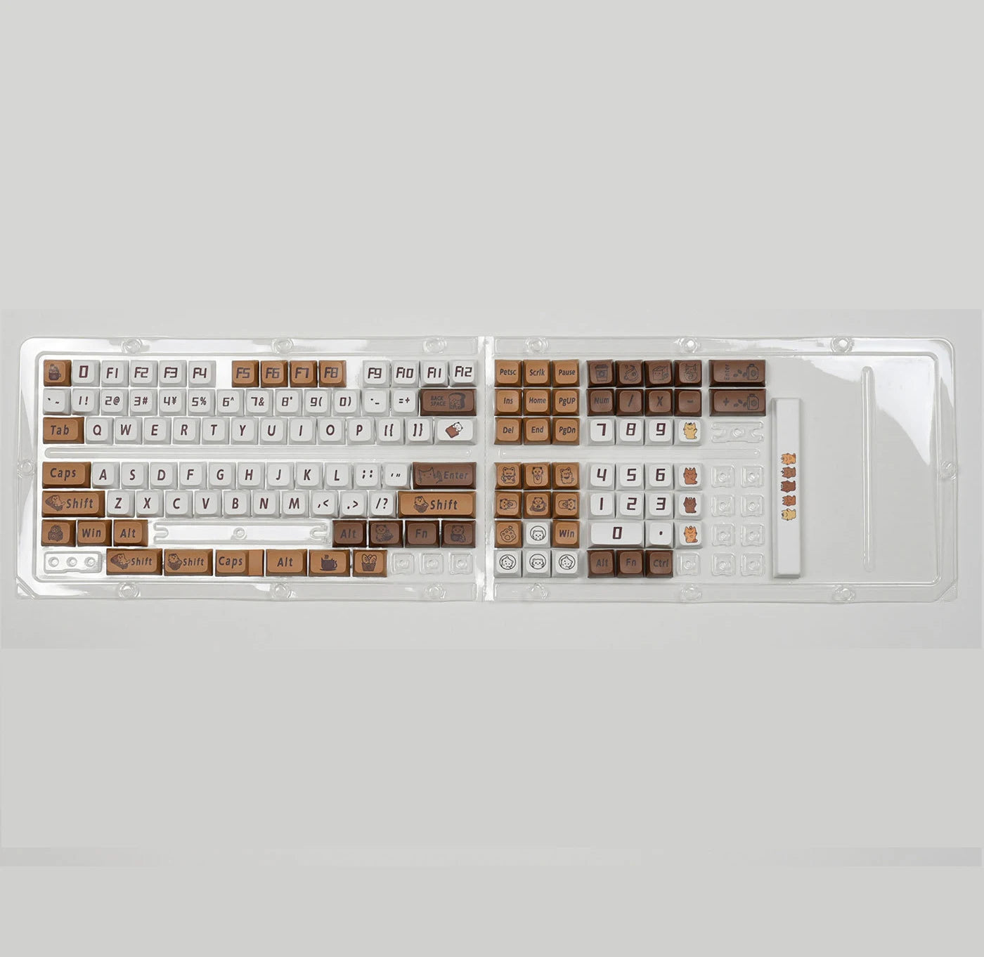 138 Keys Coffee Cat PBT Keycap 5 Sides DYE-SUB XDA Profile Customized Keycaps for Cherry MX Switch Gamer Mechanical Keyboards