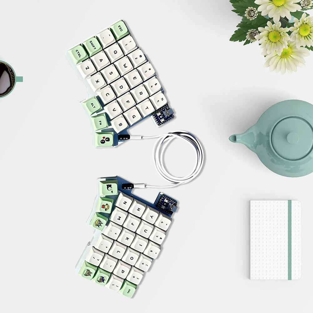 Split Keyboard Wired Ergonomics Keyboard Hot Swap Left Right Hand Keyboard Split-Layout Keyboard Customized PC Gamer Accessories